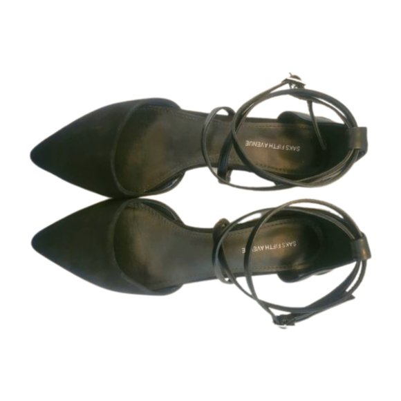 Saks Fifth Ave suede ankle strap flats 7.5 - Picture 2 of 6